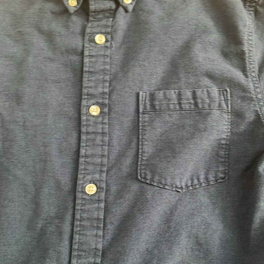 Sonoma dark blue soft cotton button-down shirt - Picture 5 of 5